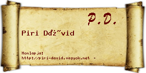 Piri Dávid névjegykártya
