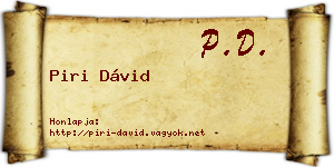 Piri Dávid névjegykártya